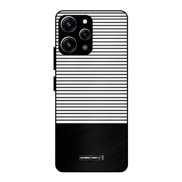 Classy Black Stripes Glass Back Case for Redmi 12 4G