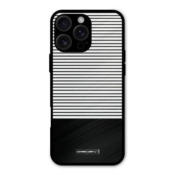 Classy Black Stripes Metal Back Case for iPhone 16 Pro Max