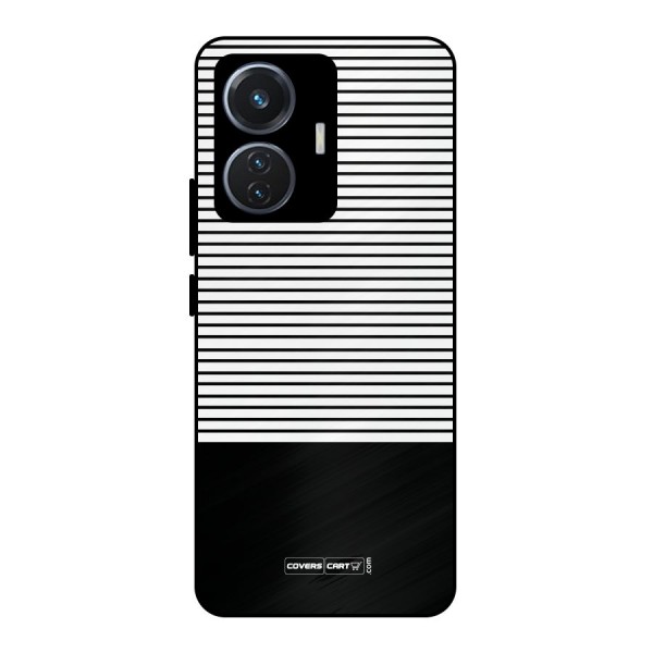 Classy Black Stripes Metal Back Case for iQOO Z6 44W