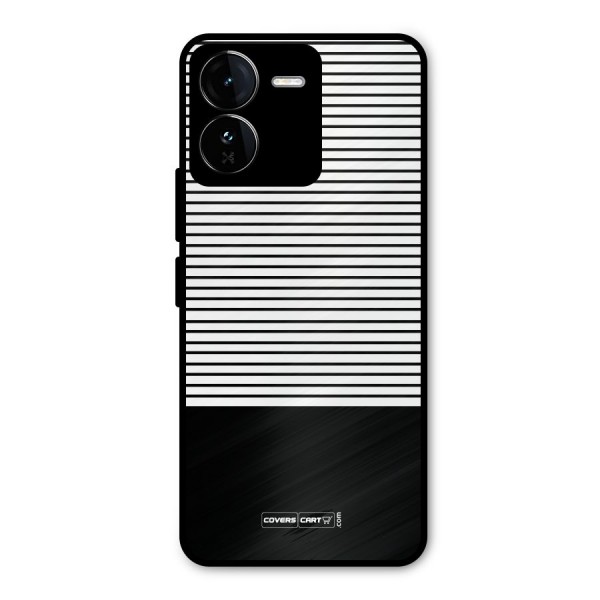 Classy Black Stripes Metal Back Case for iQOO Z9