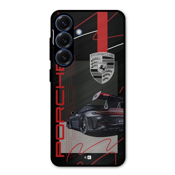 Classy Black Supercar Metal Back Case for Galaxy S25