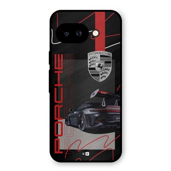 Classy Black Supercar Metal Back Case for Google Pixel 9a