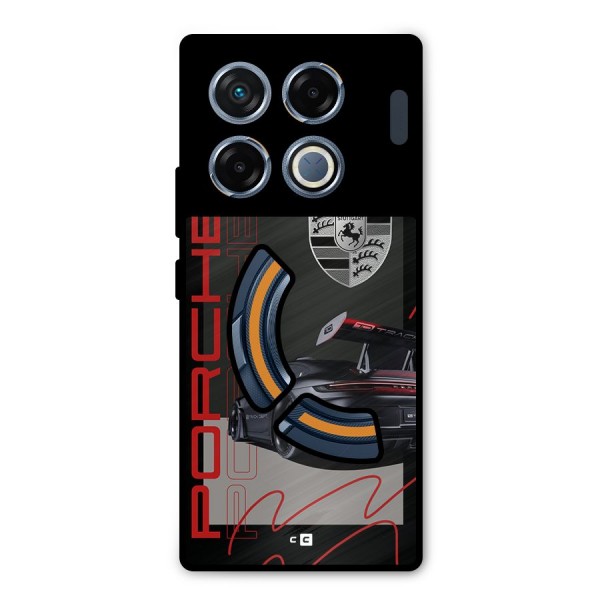 Classy Black Supercar Metal Back Case for Infinix GT 20 Pro