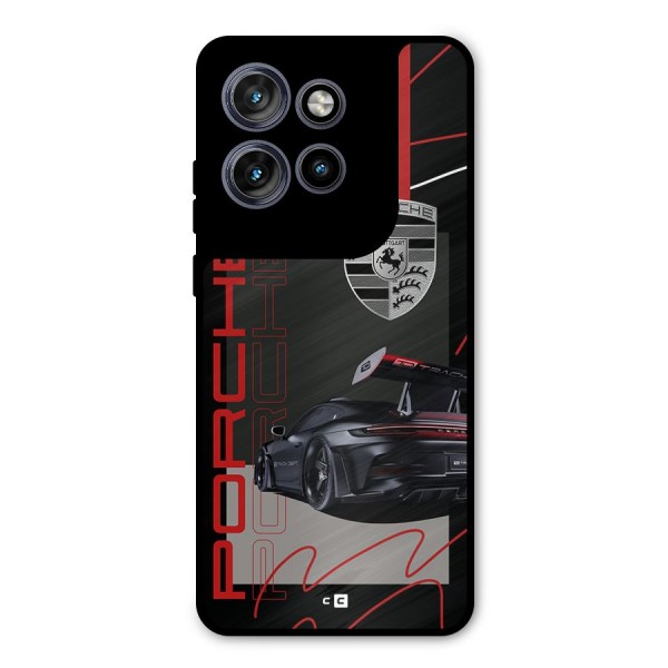 Classy Black Supercar Metal Back Case for Motorola Edge 50 Neo