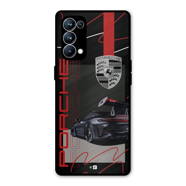 Classy Black Supercar Metal Back Case for Oppo Reno5 Pro 5G