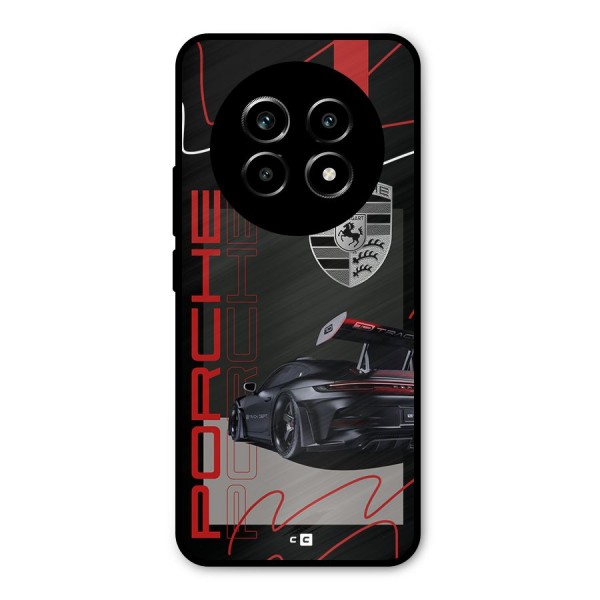 Classy Black Supercar Metal Back Case for Realme 13 Pro