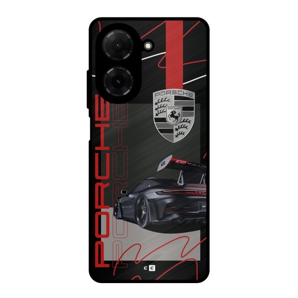 Classy Black Supercar Metal Back Case for Redmi A5 4G