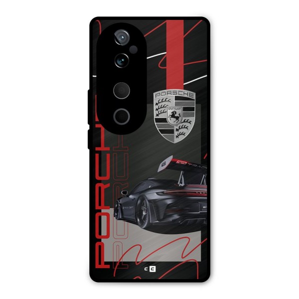 Classy Black Supercar Metal Back Case for Vivo T3 Ultra