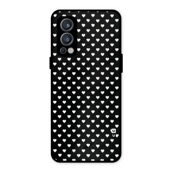 Classy Hearty Polka Metal Back Case for OnePlus Nord 2 5G