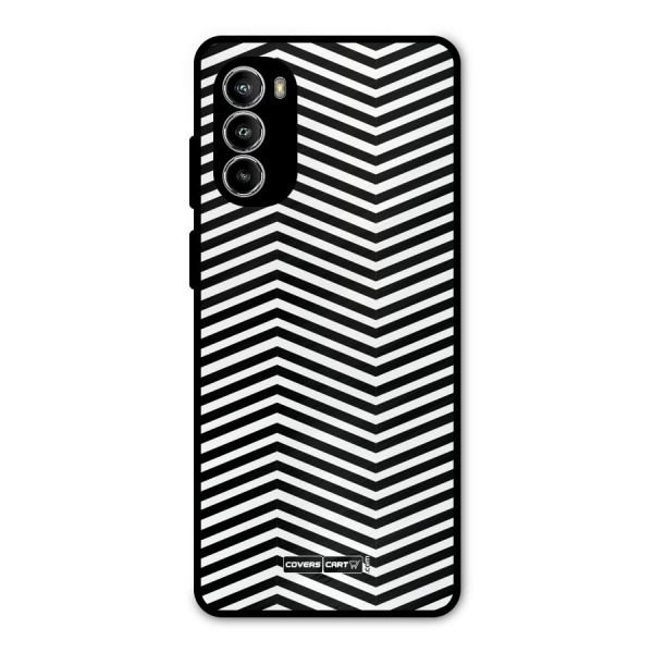 Classy Zig Zag Metal Back Case for Moto G52