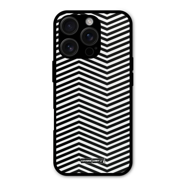 Classy Zig Zag Metal Back Case for iPhone 16 Pro