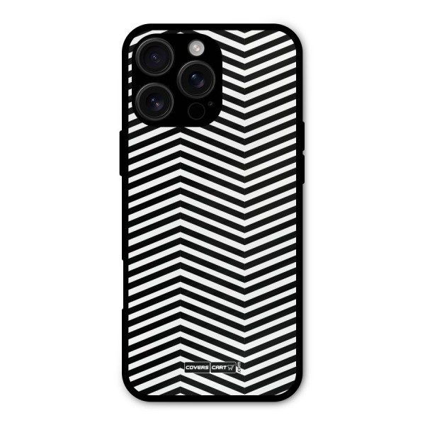 Classy Zig Zag Metal Back Case for iPhone 16 Pro Max