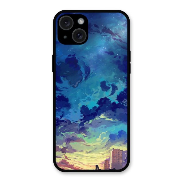 Cloud Art Metal Back Case for iPhone 15 Plus