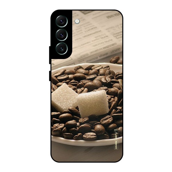 Coffee And Sugar Cubes Metal Back Case for Galaxy S22 Plus 5G