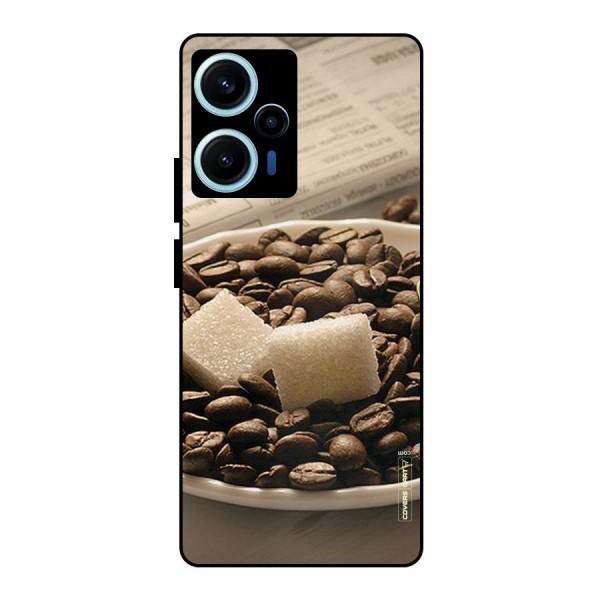 Coffee And Sugar Cubes Metal Back Case for Poco F5