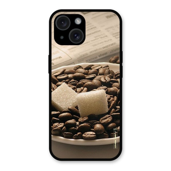 Coffee And Sugar Cubes Metal Back Case for iPhone 15