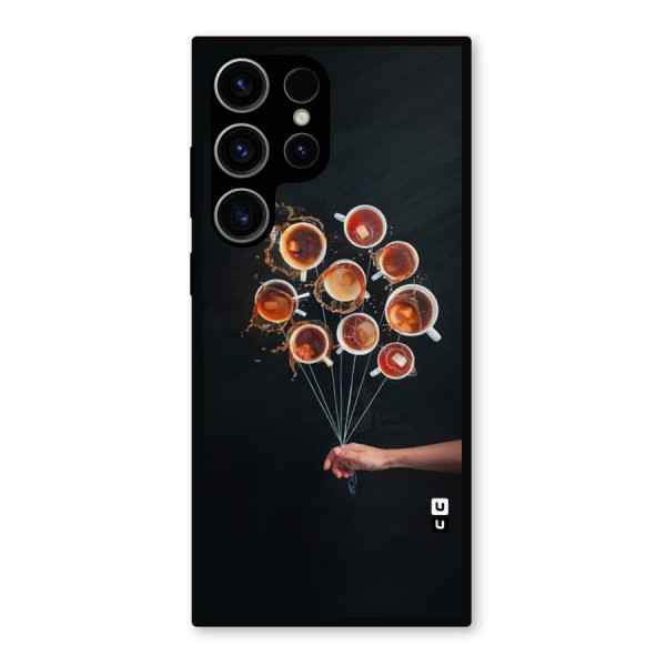 Coffee Balloon Metal Back Case for Galaxy S23 Ultra