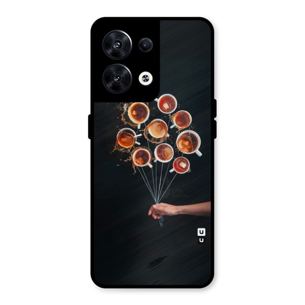 Coffee Balloon Metal Back Case for Oppo Reno8 5G