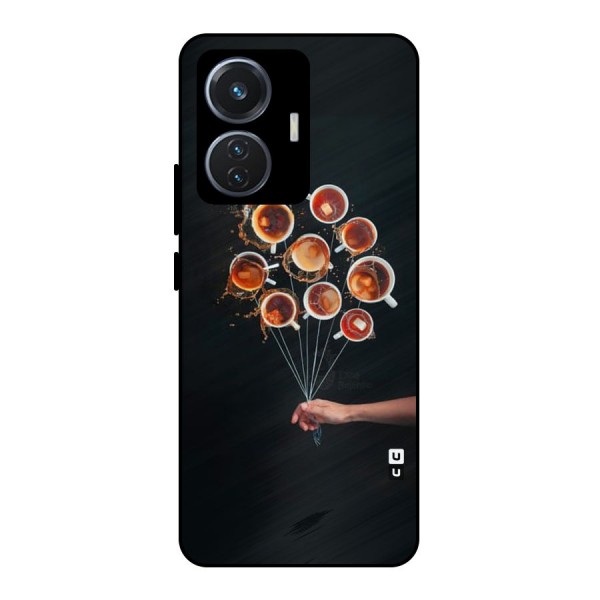 Coffee Balloon Metal Back Case for iQOO Z6 44W