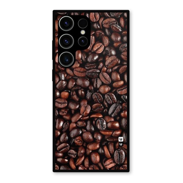 Coffee Beans Texture Metal Back Case for Galaxy S23 Ultra