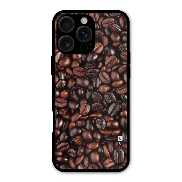 Coffee Beans Texture Metal Back Case for iPhone 16 Pro Max