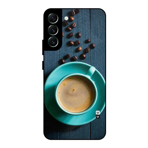 Coffee Beans and Cup Metal Back Case for Galaxy S22 Plus 5G