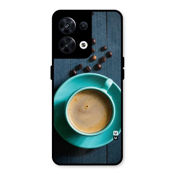 Coffee Beans and Cup Metal Back Case for Oppo Reno8 5G