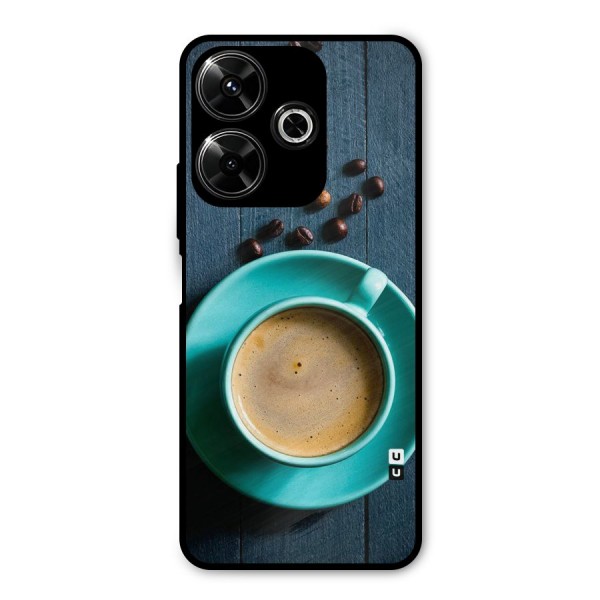 Coffee Beans and Cup Metal Back Case for Poco M6 Plus