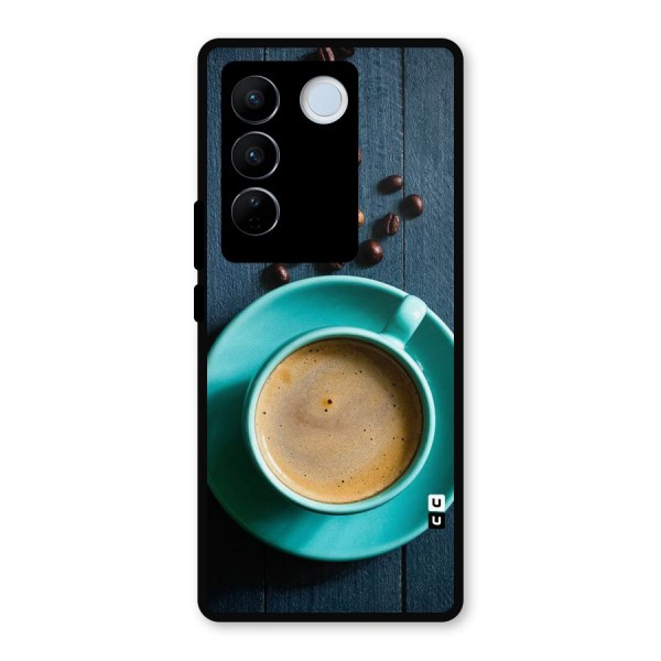 Coffee Beans and Cup Metal Back Case for Vivo V27 Pro