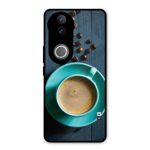 Coffee Beans and Cup Metal Back Case for Vivo V50e