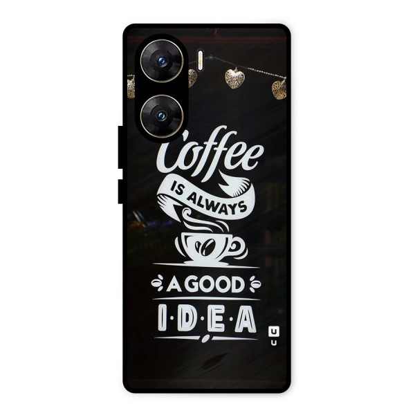 Coffee Idea Metal Back Case for Vivo V29e