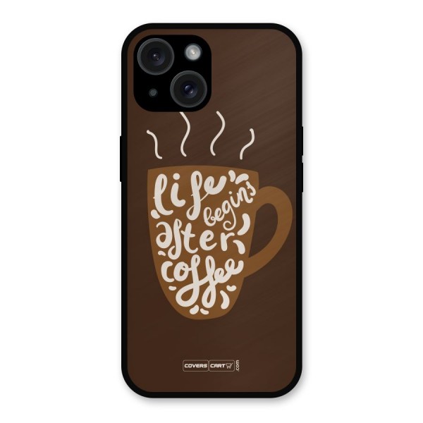 Coffee Mug Metal Back Case for iPhone 15