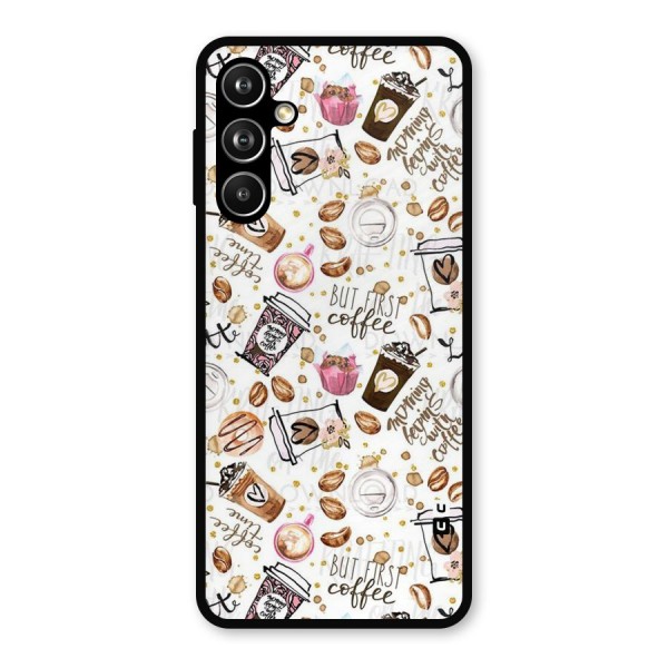 Coffee Pattern Metal Back Case for Galaxy F54