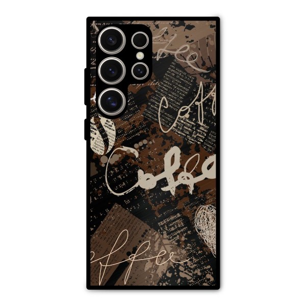 Coffee Scribbles Metal Back Case for Galaxy S24 Ultra