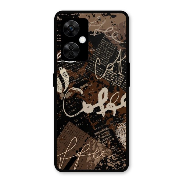 Coffee Scribbles Metal Back Case for OnePlus Nord CE 3 Lite