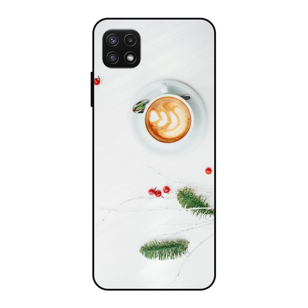 Coffee and Leafs Metal Back Case for Galaxy A22 5G