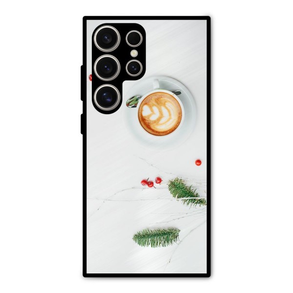 Coffee and Leafs Metal Back Case for Galaxy S24 Ultra