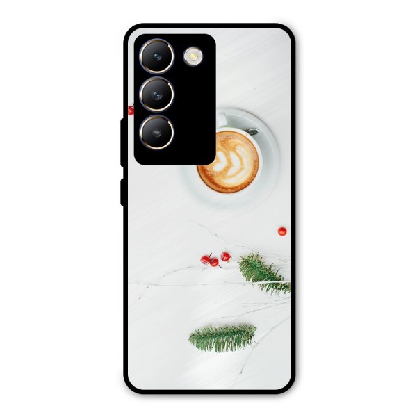 Coffee and Leafs Metal Back Case for Vivo Y200e
