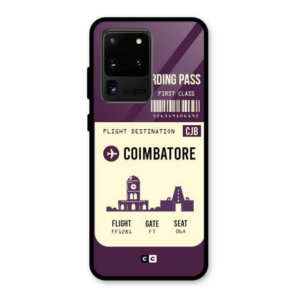 Coimbatore Boarding Pass Glass Back Case for Galaxy S20 Ultra