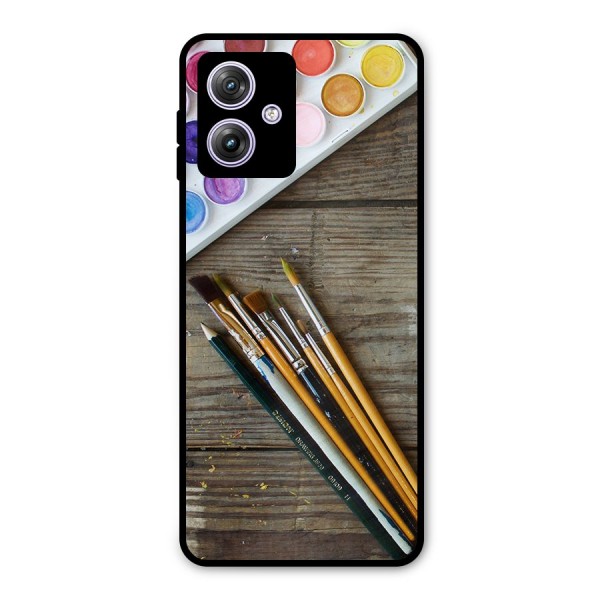 Color Palette and Brush Metal Back Case for Moto G64