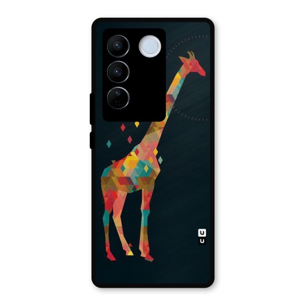 Colored Giraffe Metal Back Case for Vivo V27