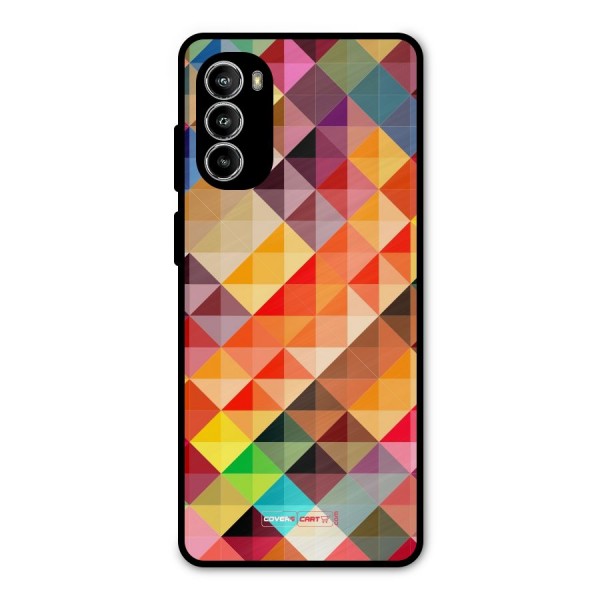 Colorful Cubes Metal Back Case for Moto G52
