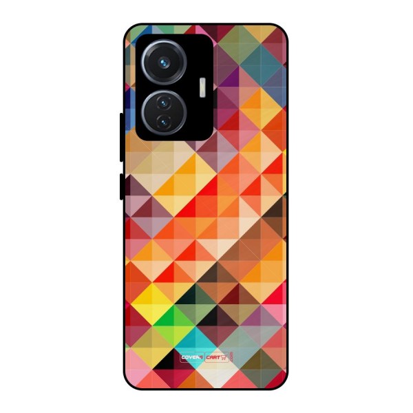 Colorful Cubes Metal Back Case for iQOO Z6 44W