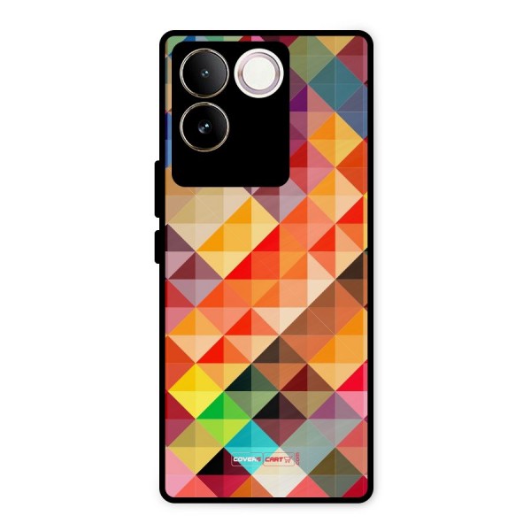 Colorful Cubes Metal Back Case for iQOO Z7 Pro