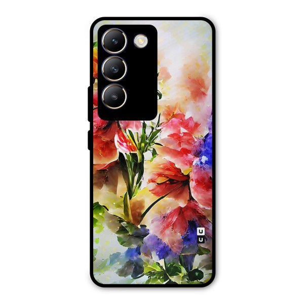 Colorful Flowers Fine Art Metal Back Case for Vivo T3 5G