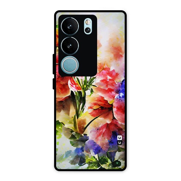 Colorful Flowers Fine Art Metal Back Case for Vivo V29