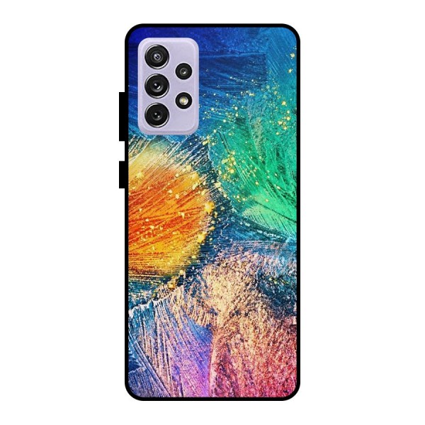 Colorful Leafs Vibrant Metal Back Case for Galaxy A72