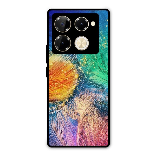 Colorful Leafs Vibrant Metal Back Case for Infinix Note 40 Pro