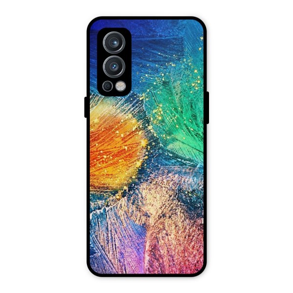 Colorful Leafs Vibrant Metal Back Case for OnePlus Nord 2 5G
