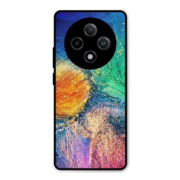 Colorful Leafs Vibrant Metal Back Case for Oppo F27 Pro Plus